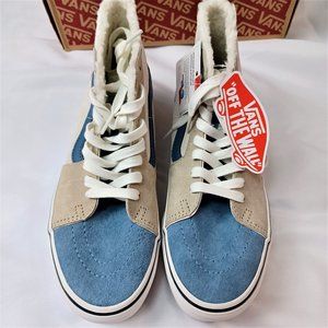Vans Women's Blue and Tan High-Top Winter Sneakers